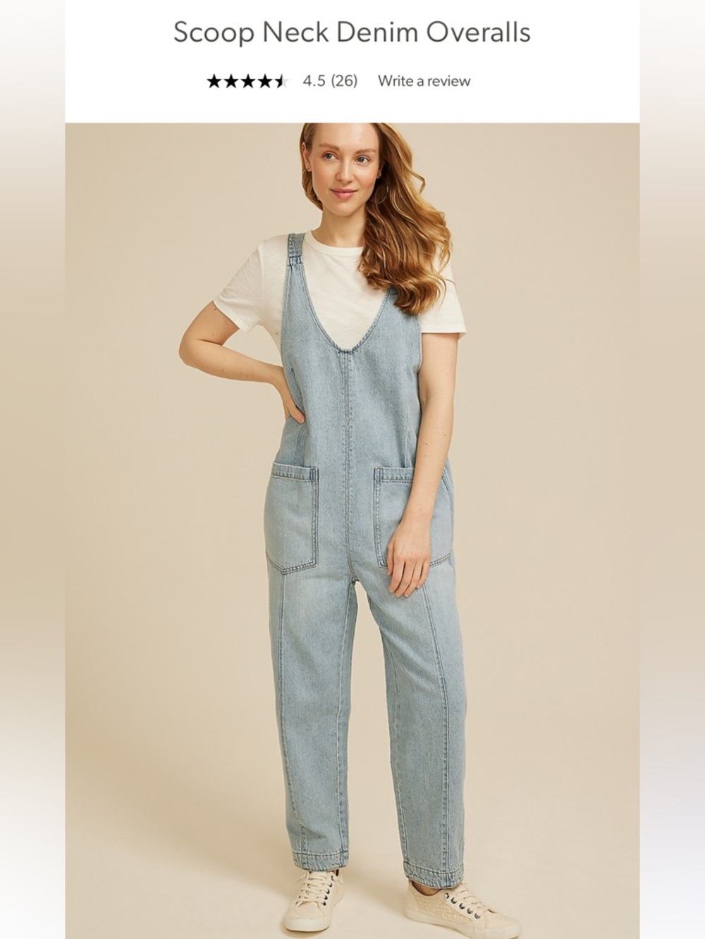 LIKE NEW! Size 14 Maurices Scoop Neck Denim Overalls
color: light sandblast - Picture 3 of 10